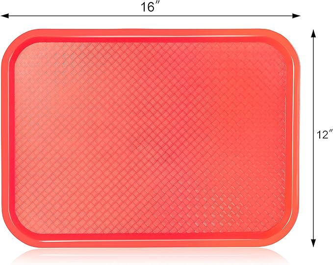 New Star Foodservice Fast Food Tray, 12 x 16 Inch, Red, Set of 12
