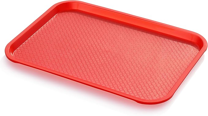 New Star Foodservice Fast Food Tray, 12 x 16 Inch, Red, Set of 12