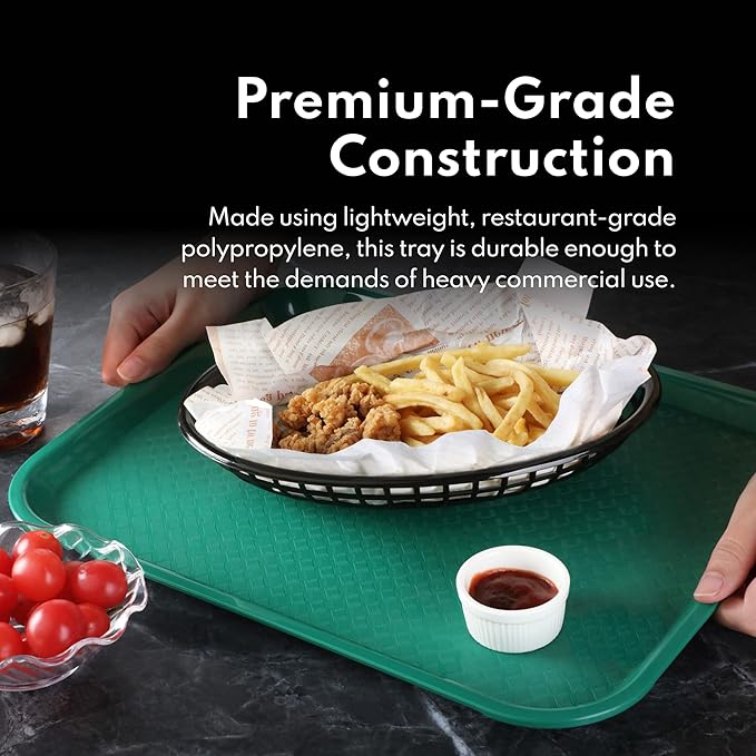 New Star Foodservice Fast Food Tray, 12 x 16 Inch, Red, Set of 12