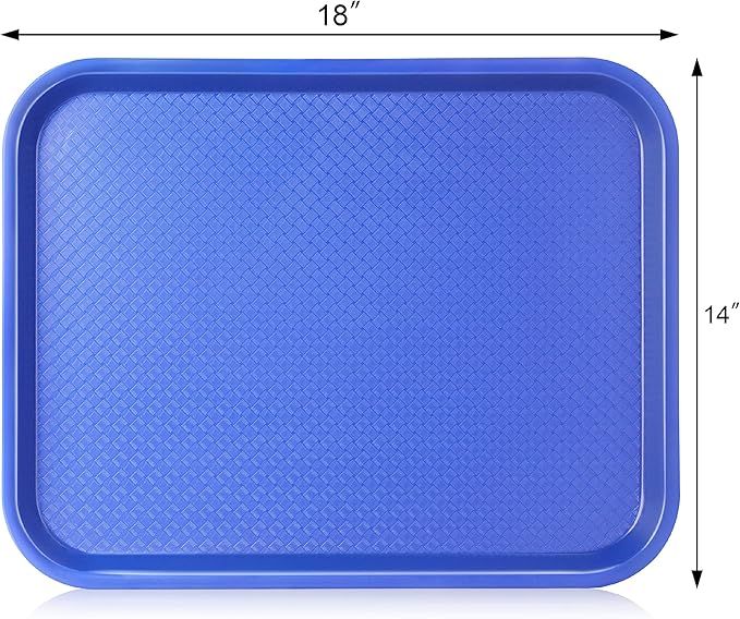 New Star Foodservice Fast Food Tray, Blue, 14 x 18 Inch, Set of 12