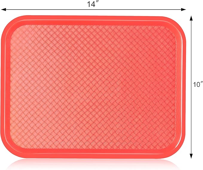 New Star Foodservice Fast Food Tray, Red, 10 x 14 Inch, Set of 12