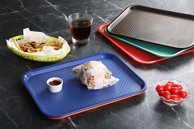 New Star Foodservice Fast Food Tray, Red, 10 x 14 Inch, Set of 12
