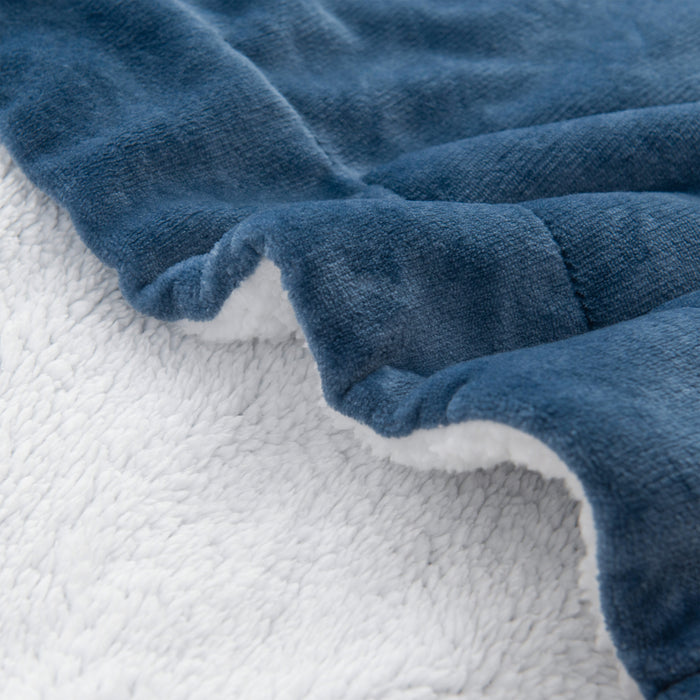 Ombre Printed - Sherpa Backed Plush Throw Blankets - 50 x 60 inches