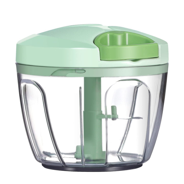 Ourokhome Manual Food Processor Vegetable Chopper, Portable Hand Pull String Garlic Mincer Onion Cutter for Veggies, Ginger, Fruits, Nuts, Herbs, etc., 500ml, Blue