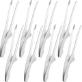 Patelai 2 Pieces Korean and Japanese BBQ Tongs Non Slip Cooking Utensils Stainless Steel Tongs for Serving Food, Salad, Camping, Barbecue, Buffet, Oven with Support Stand (Silver)