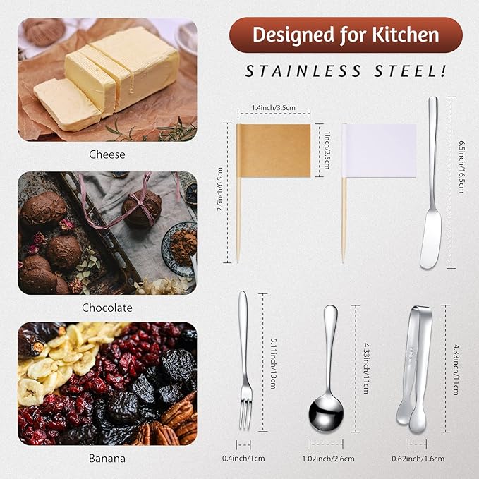 Patelai 35 Pcs Charcuterie Board Utensils Cheese Spreader Knife Set