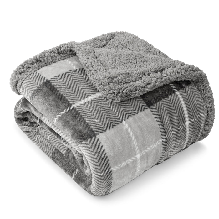 50 x 60 Inches / Plaid Light Gray