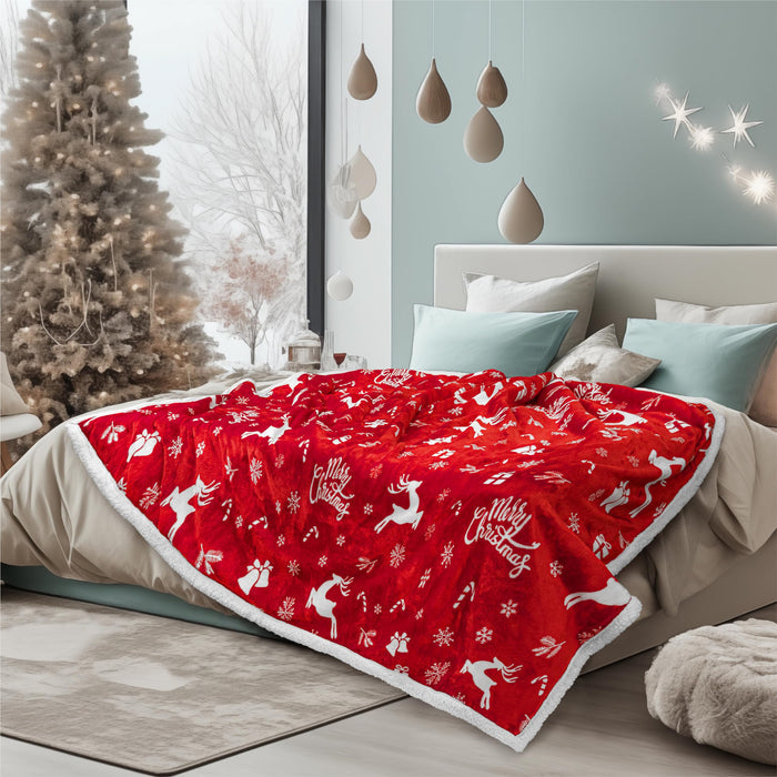 60 x 80 Inches / Red Reindeer