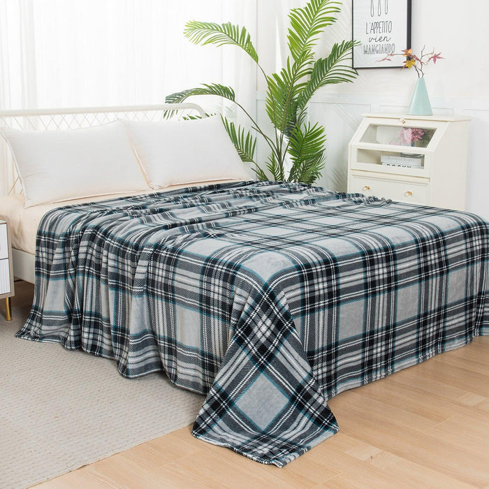Plaid Printed Velvet Plush Fleece Blanket Plaid Design