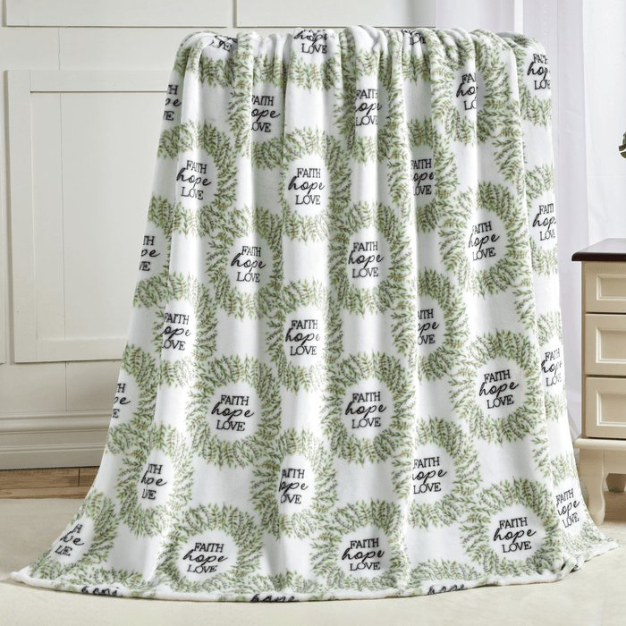 Religious Flannel Fleece Throw Blanket - Velvet Feel, 50 x 70 inches