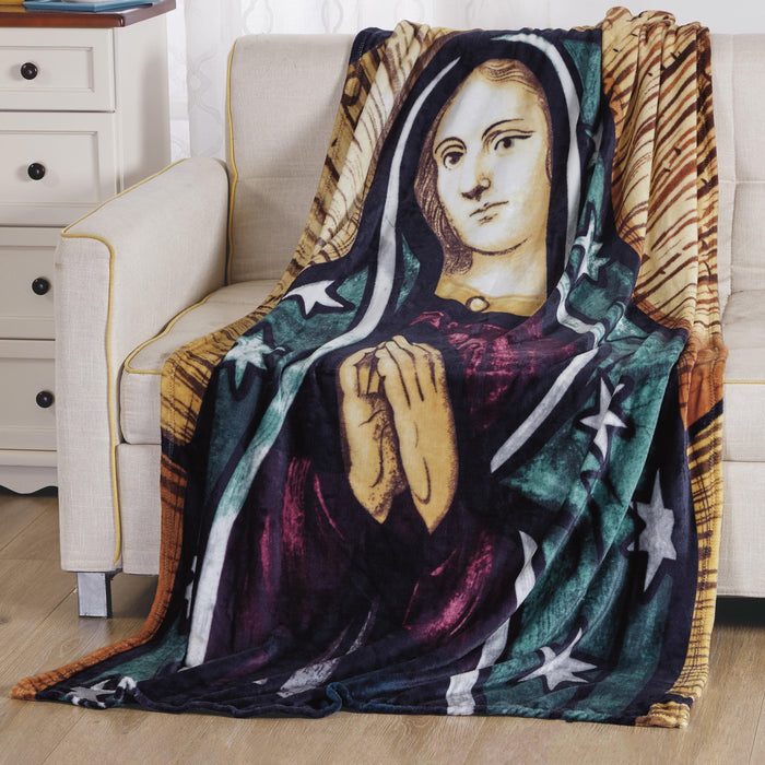 Religious Flannel Fleece Throw Blanket - Velvet Feel, 50 x 70 inches