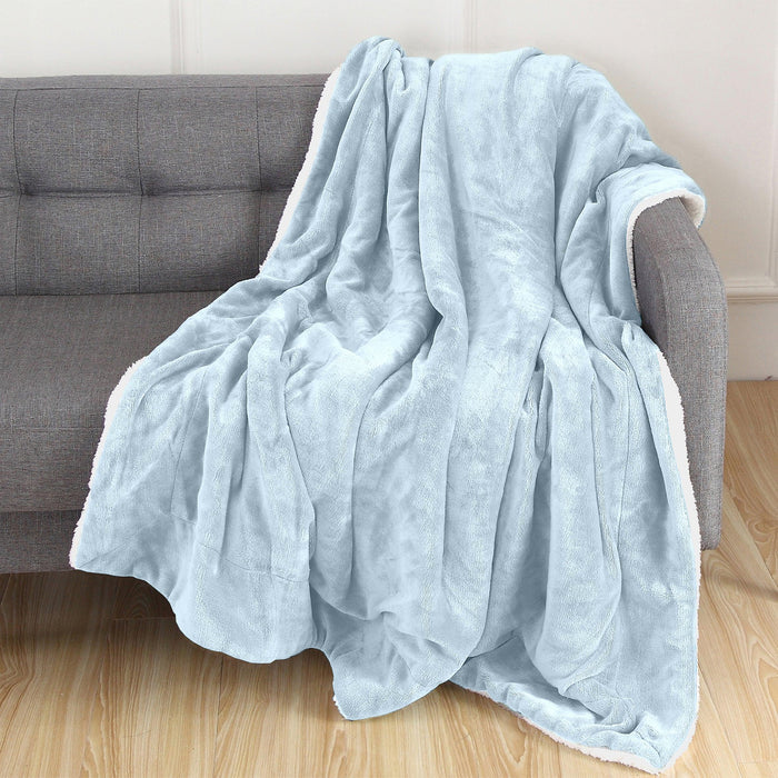 Reversible Sherpa Throw Blanket - Sherpa Back Throw Blanket