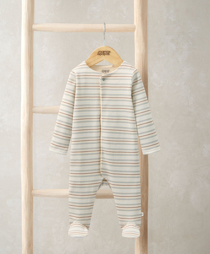 Mamas & Papas All-in-Ones & Bodysuits Ribbed Stripe Sleepsuit