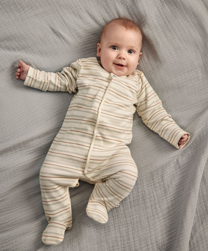 Mamas & Papas All-in-Ones & Bodysuits Ribbed Stripe Sleepsuit