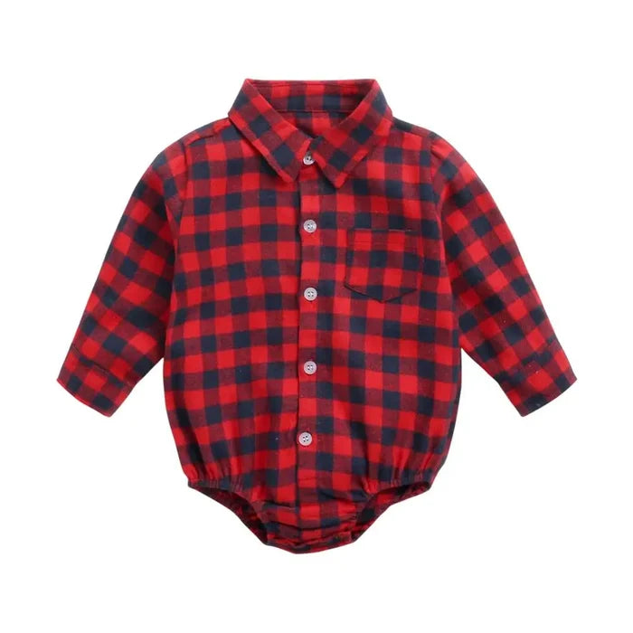 Sanlutoz Plaid Cotton Baby Boys Bodysuits Long Sleeve Baby Clothes Fashion Newborn Bodysuit for Boy