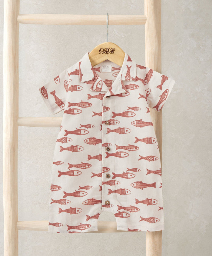 Mamas & Papas Rompers Sardine Linen Romper