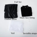 SBluuCosplay Osaragi Cosplay Costume Black Stretch Leather Dress R-Quality Christmas Halloween Cosutme