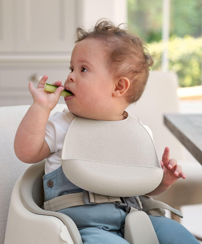 Mamas & Papas Baby Weaning Silicone Bibs (2 Pack) – Neutral Speckle