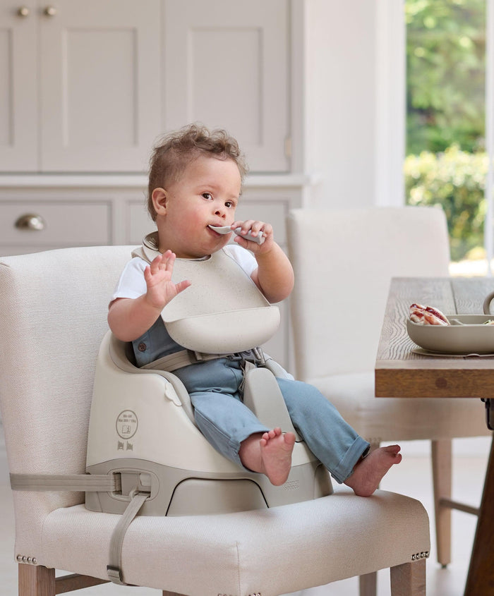 Mamas & Papas Baby Weaning Silicone Bibs (2 Pack) – Neutral Speckle
