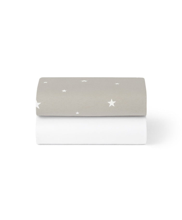 Snuz Snüz Twin Pack Crib Sheets - Grey Star
