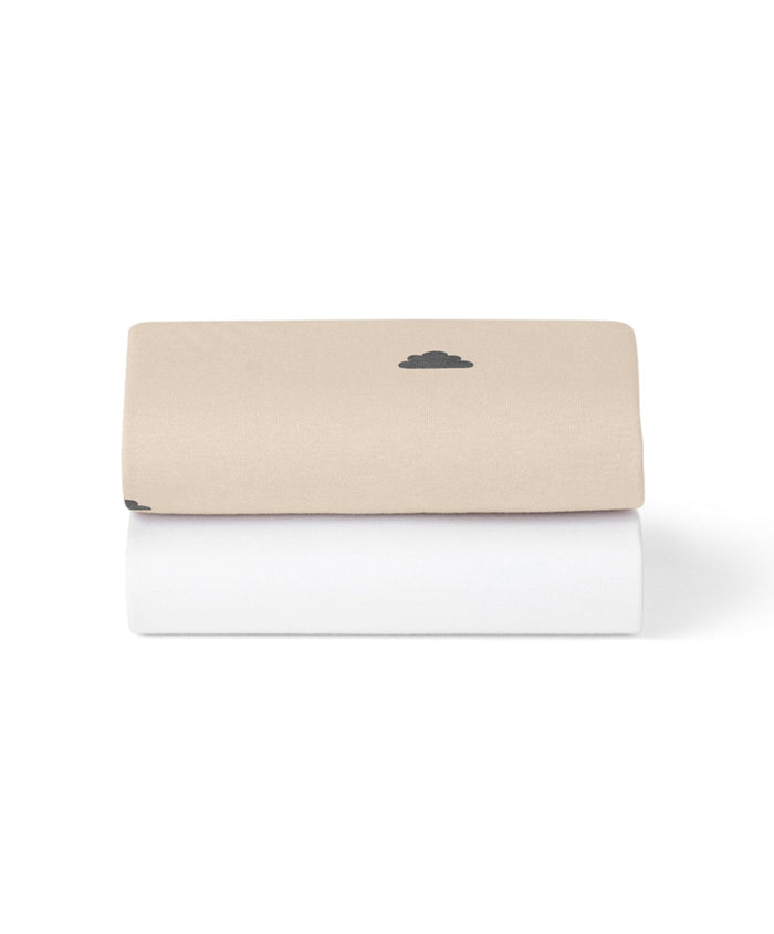 Snuz Snüz Twin Pack Moses Basket Sheets - Sand Cloud