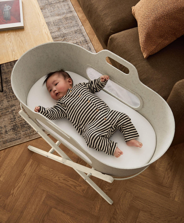 Snuz SnuzBaskit Barley Moses Basket & Cashmere Stand - Barley/Cashmere