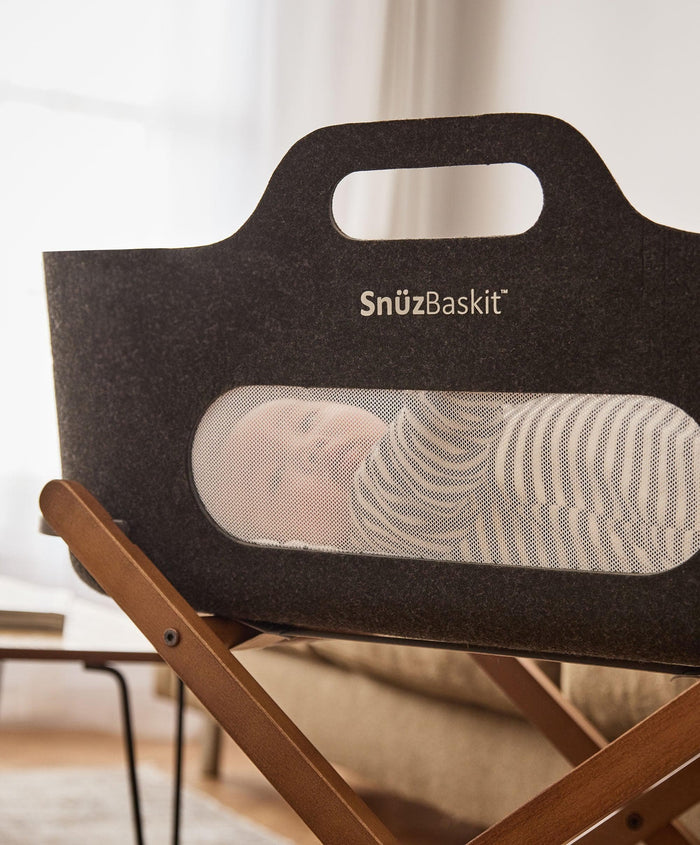Snuz SnuzBaskit Moses Basket & Stand - Graphite/Walnut