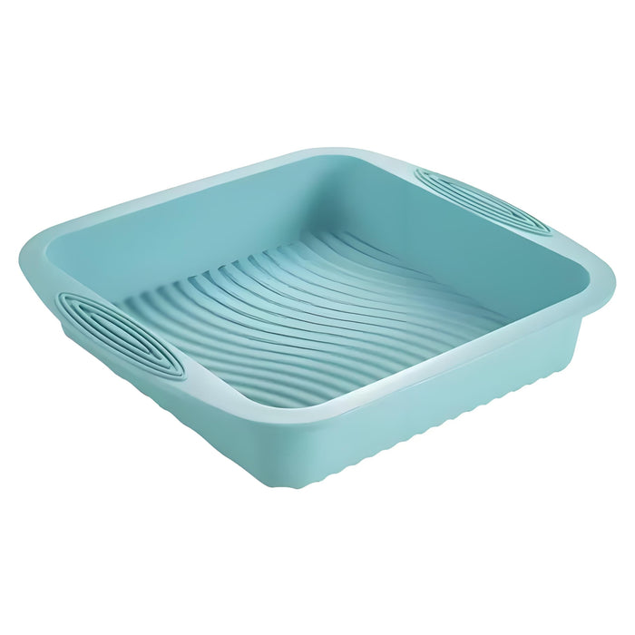 SoKalChw Thickened Silicone Cake Pan and Moldes Para Gelatinas, Heavy Duty Toast Cake Mold for Baking, BPA Free, Mint Green (Rectangle: 5.3inx9.6inx2.7in / 1Pcs)