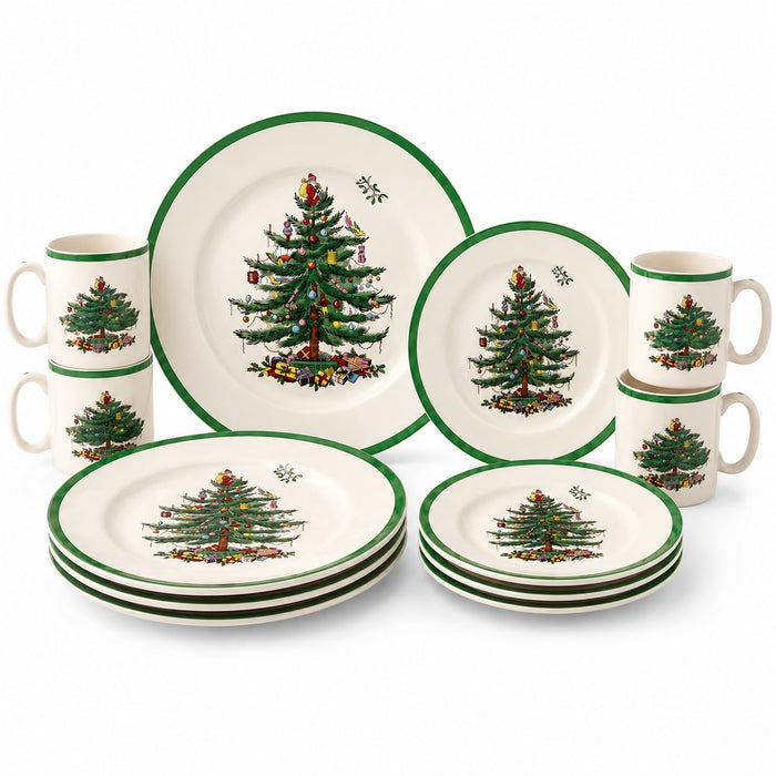 Spode Christmas Tree 4-Piece Dinnerware Setting