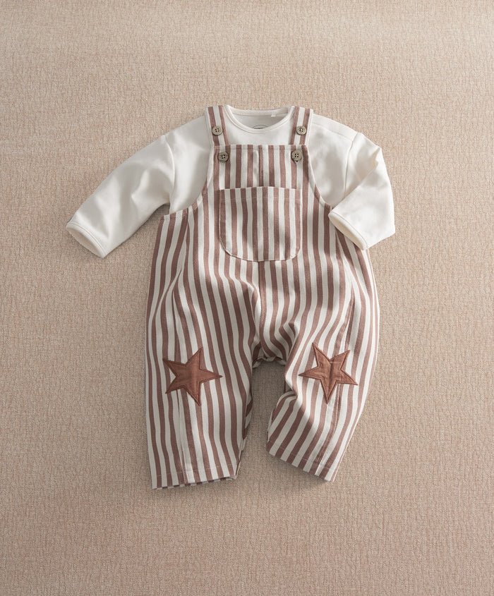 Mamas & Papas Outfits & Sets Stripe Dungaree Set (2 Piece)