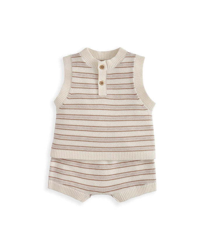 Mamas & Papas Outfits & Sets Stripe Knitted Top & Shorts