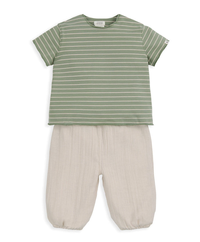 Mamas & Papas Outfits & Sets Stripped T-Shirt & Trouser Outfit Set