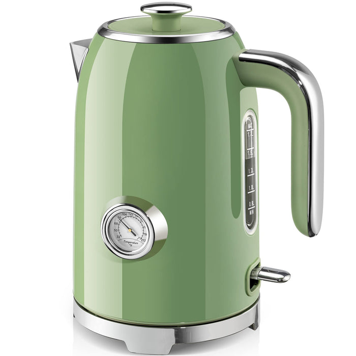 SUSTEAS 57oz Electric Kettle with Thermometer, Hot Water Pot, Retro Yellow
