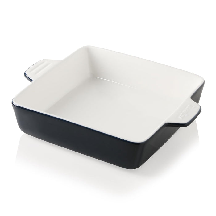 Sweejar Ceramic Baking Dish, Rectangular Small Baking Pan with Double Handles, 20 Oz for Cooking, Brownie, Kitchen, 6.5 x 4.9 x 1.8 Inches(Navy)