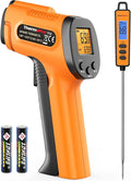 TempPro TempScan Infrared Thermometer Gun with Super Long Meat Probe