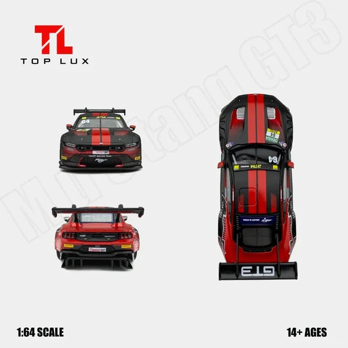 TOP LUX 1:64 Ford Mustang GT3 DTM Alloy Die Cast Car Model Collection Gift