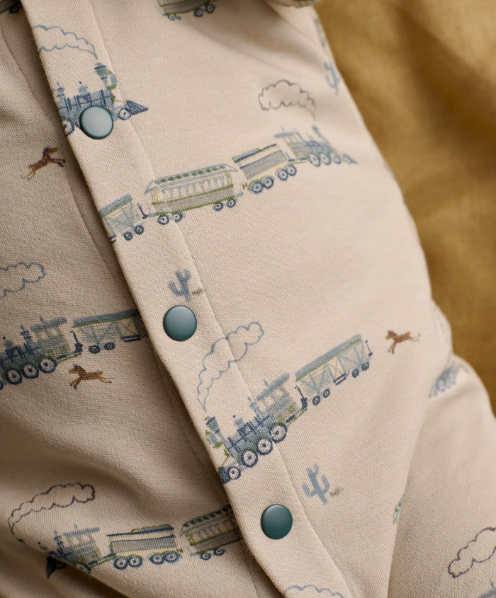 Mamas & Papas Rompers Train Long Sleeve Romper