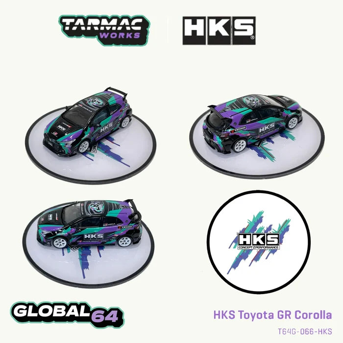 TW in Stock 1:64 HKS Toyota GR Corolla Diecast Car Model Collection Toys Tarmac Works T64G-066-HKS