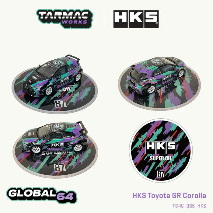 TW in Stock 1:64 HKS Toyota GR Corolla Diecast Car Model Collection Toys Tarmac Works T64G-066-HKS
