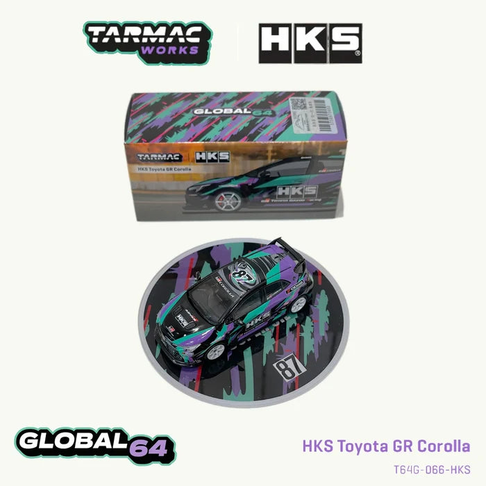 TW in Stock 1:64 HKS Toyota GR Corolla Diecast Car Model Collection Toys Tarmac Works T64G-066-HKS