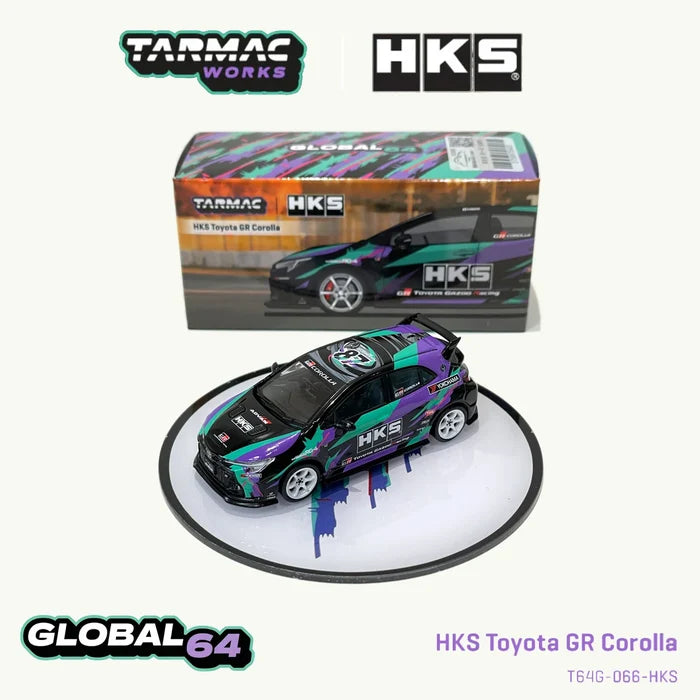 TW in Stock 1:64 HKS Toyota GR Corolla Diecast Car Model Collection Toys Tarmac Works T64G-066-HKS