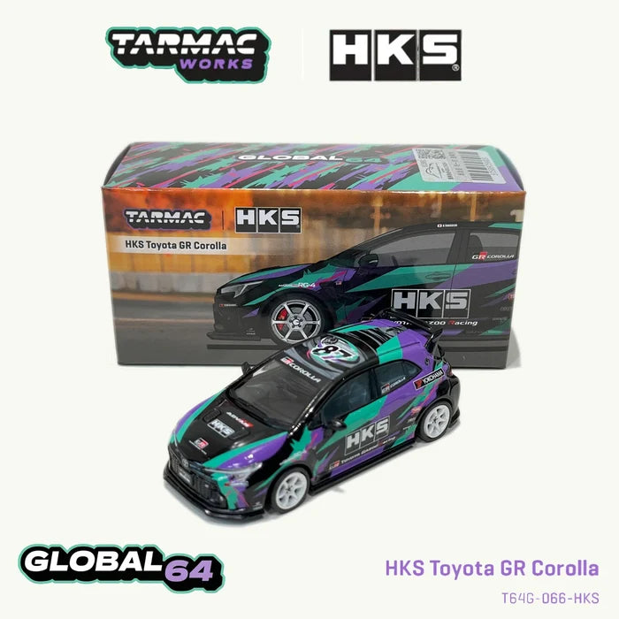 TW in Stock 1:64 HKS Toyota GR Corolla Diecast Car Model Collection Toys Tarmac Works T64G-066-HKS