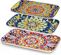 vancasso Serving Platters Set of 3, 16"/14"/12" In Rectangular Trays Boho