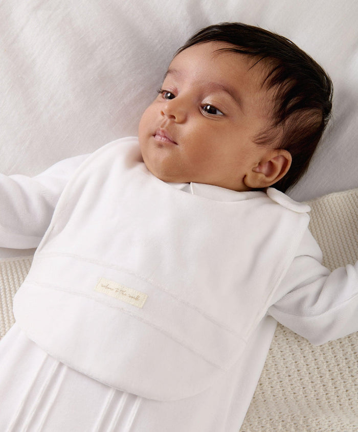 Mamas & Papas Bibs & Muslins 1-Size Velour Bib - White