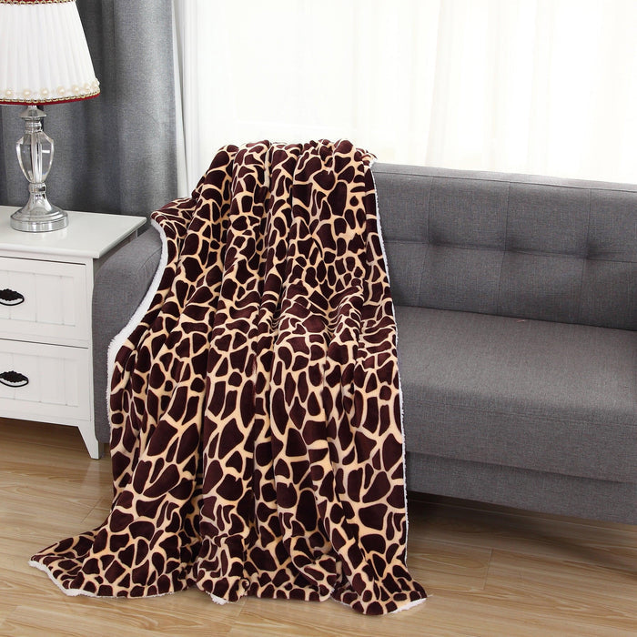 Velvet Plush Sherpa Throw 50" x 60" Velvet Feel - Sherpa Back Throw Blanket