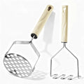 Vriysei Potato Masher Stainless Steel, 2pcs Heavy Duty Mashed Potato Mashers - Masher Kitchen Tool & Food Mashers for Potatoes, Beans, Avocado, Meat, Vegetables Dishwasher Safe