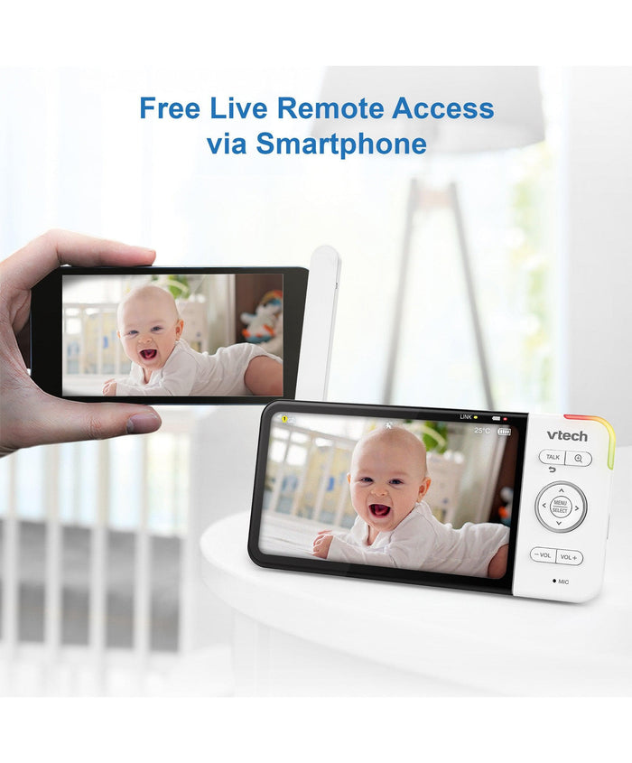 VTech Baby Monitors VTech RM5755HD 5” Smart Baby Monitor - Whitte