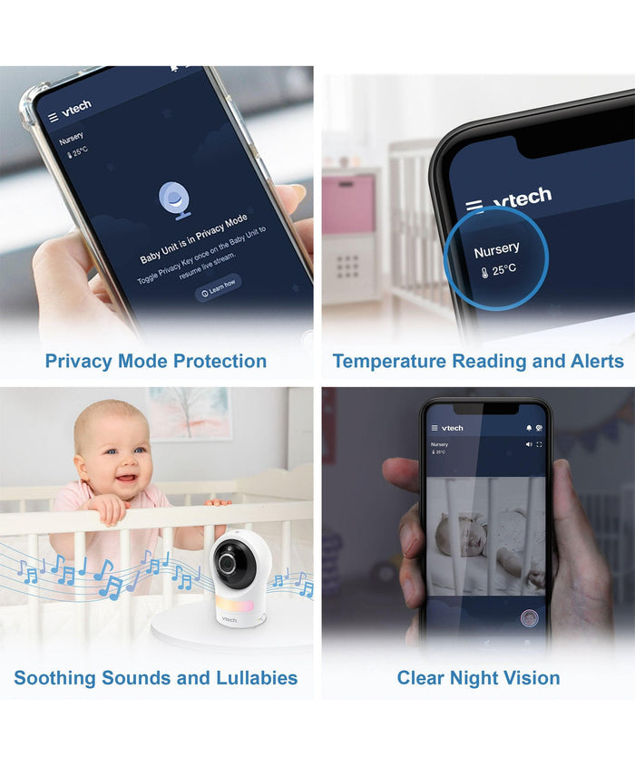 VTech Baby Monitors VTech RM9761 Wi-Fi 1080p Smart Baby Cam – White