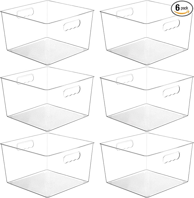 Vtopmart 8 Pack Extra Large Clear Storage Bins, 11x11 Cube Organizer
