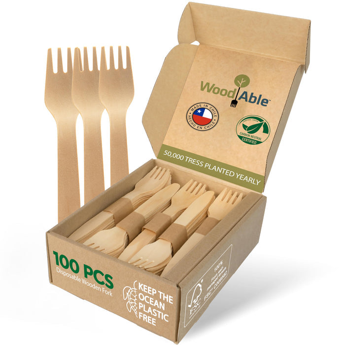 WOODABLE Wooden Spoons, 100 Pack, 6.5 Inch, Bamboo Utensils Alternative
